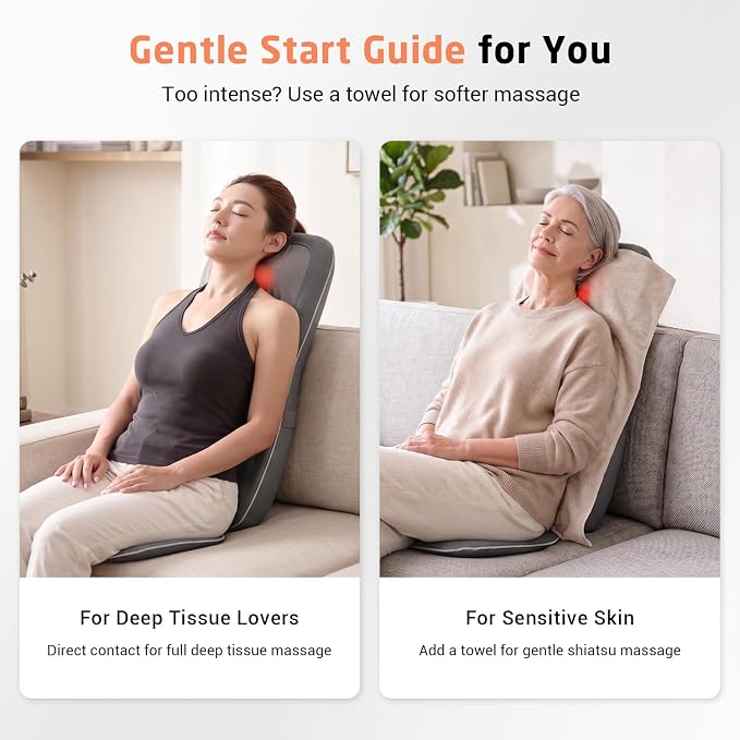 Mynt Shiatsu Neck & Back Massager for Chair, Deep Tissue Kneading Chair Pad - Image 4