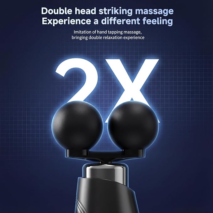 Long Handle Massage Gun for Back and Shoulders, Dual-Head - Image 3
