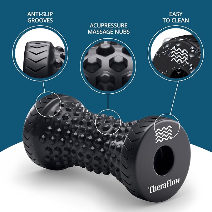 TheraFlow Foot Massager for Plantar Fasciitis Relief - Portable & Lightweight Foot Massager for Neuropathy Pain Relief for Feet, 360° Acupressure Nubs - Image 6