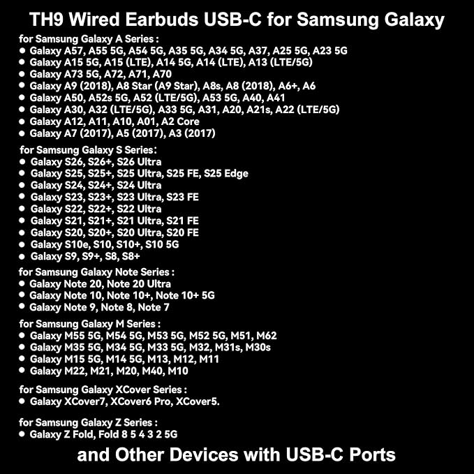MAS CARNEY USB C Headphones for Samsung S26 S25 FE S24 A16, iPhone 17 16 15 | USB C Earbuds Wired Headphones with Mic for Samsung Galaxy S23 S22 S21 Ultra A17 A26 A53 A56 Z Fold, Pixel 9, Wired Ear buds - Image 4