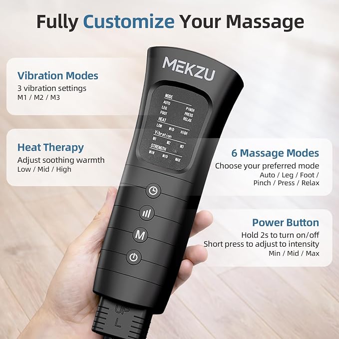 MEKZU Air Compression Leg Massager with Heat, 6 Massage Modes, Foot Boots - Image 5