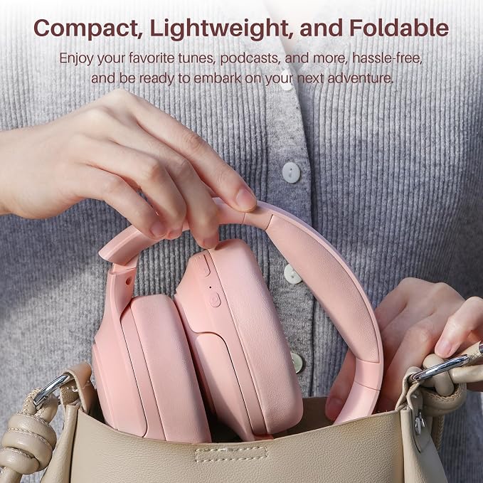 TOZO Hybrid Active Noise Cancelling Headphones, Hi Res Audio | Wireless Over Ear Bluetooth Headset, 60H Playtime, Custom EQ via App Deep Bass Comfort Fit Ear Cups, for Home Office Travel - Image 6