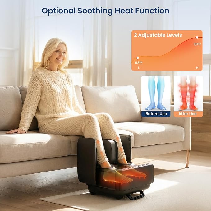 COMFIER Shiatsu Foot & Calf Massager with Heat,2 in 1 Ottoman,FSA Eligible - Image 4