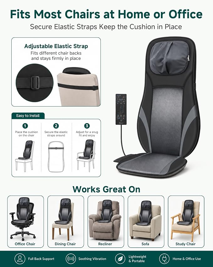 Snailax Shiatsu Back Massager, Massage Chair Full Body - Image 7