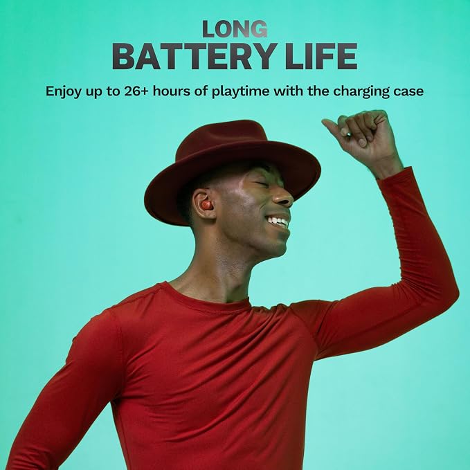 JLab Go Air Pop+ True Wireless Earbuds, Bluetooth 5.3 in Ear Headphones with Microphone, 35H Playtime, USB-C Charging Case, Dual Connect, EQ3 Sound, Rose - Image 4