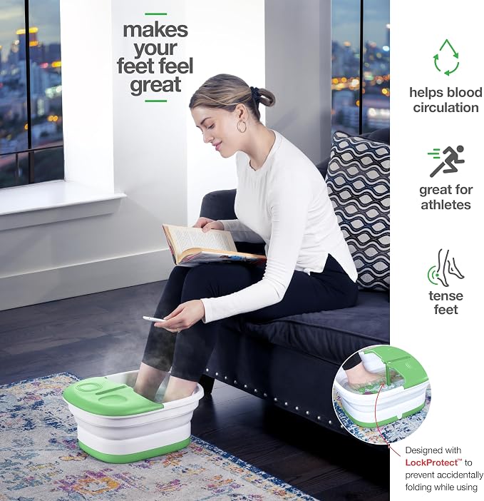 Medical king Foot Spa with Heat and Massage and Jets Includes A Remote Control Pumice Stone Collapsible Foot Spa Massager with Heat and Bubbles and Vibration - Image 4