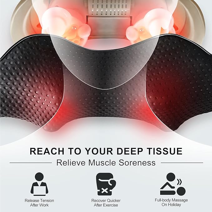 Mirakel Shiatsu Neck & Back Massager with Heat for Pain Relief Deep Tissue - Image 7