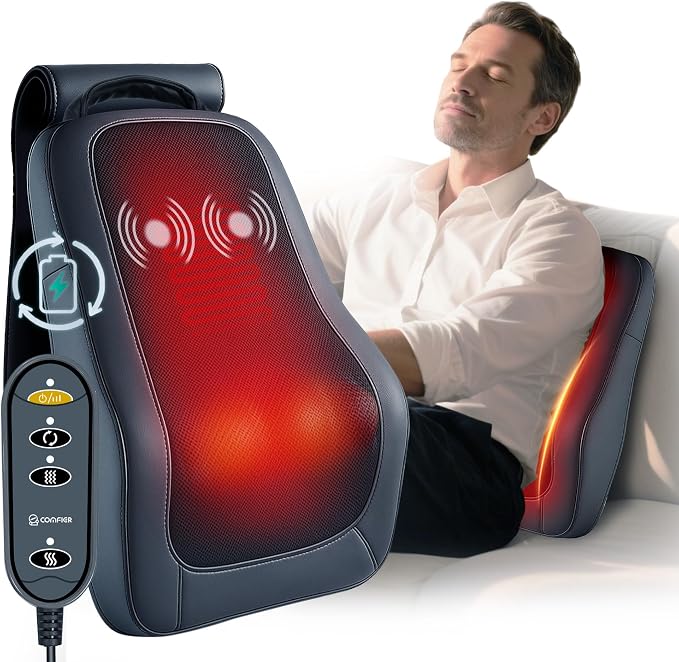 COMFIER Cordless Neck Back Massager with Heat, 4D Shiatsu & Vibration by COMFIER