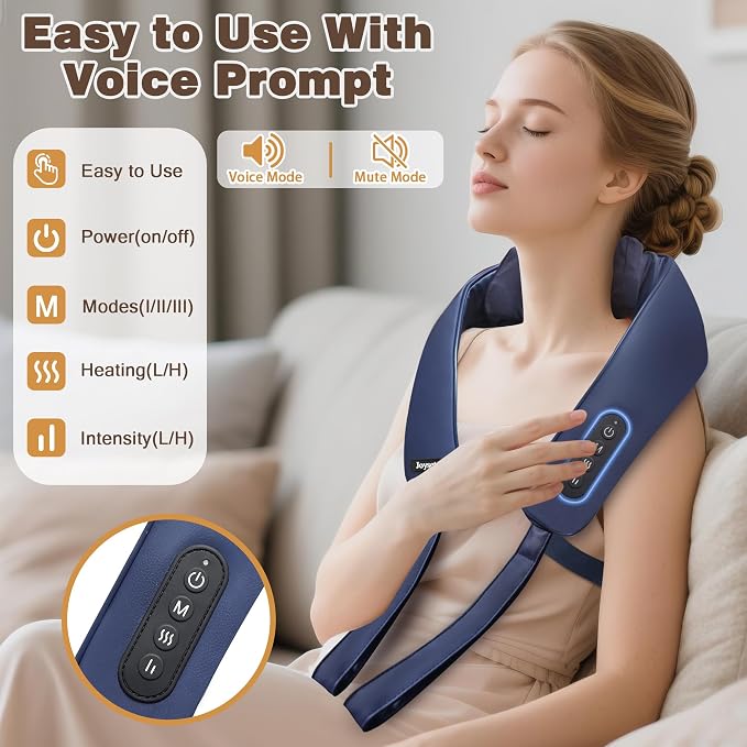 Joyset Cordless Neck Massager with Heat, Shoulder Massager for Pain Relief - Image 2