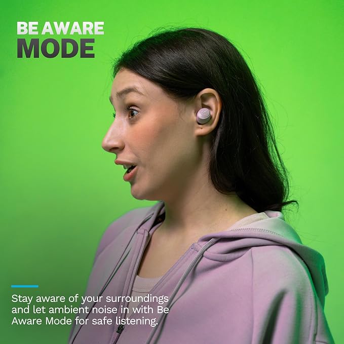 JLab Go Air Pop+, True Wireless Earbuds, Bluetooth Earbuds with Microphone, USB-C Charging Case, Dual Connect, Mauve - Image 3