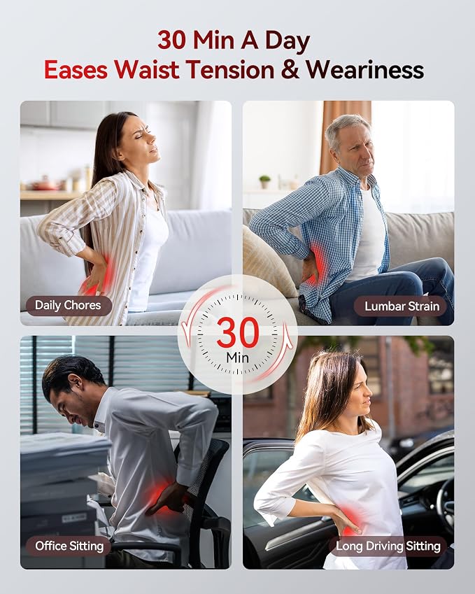 FliKEZE 4-in-1 Lumbar Massager with Red Light 650/850nm Cordless 5000mAh - Image 6