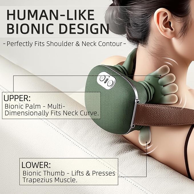 Neck Massager with Heat, 4D Shiatsu Deep Kneading for Muscle Pain Relief - Image 2
