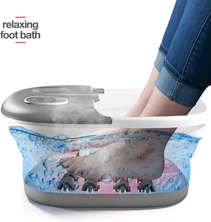 Medical king Foot Spa with Heat and Massage and Jets Includes A Remote Control A Pumice Stone Collapsible Foot Spa Massager with Heat and Massage Bubbles and Vibration - Image 2