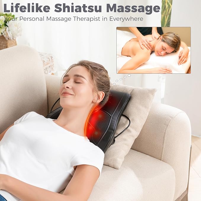 Brelley Neck and Back Massager for Pain Relief Deep Tissue with Heat, Shiatsu Shoulder Massager with Bi-Directional Rotating Head for Neck, Back, Shoulders, and Legs - Image 4