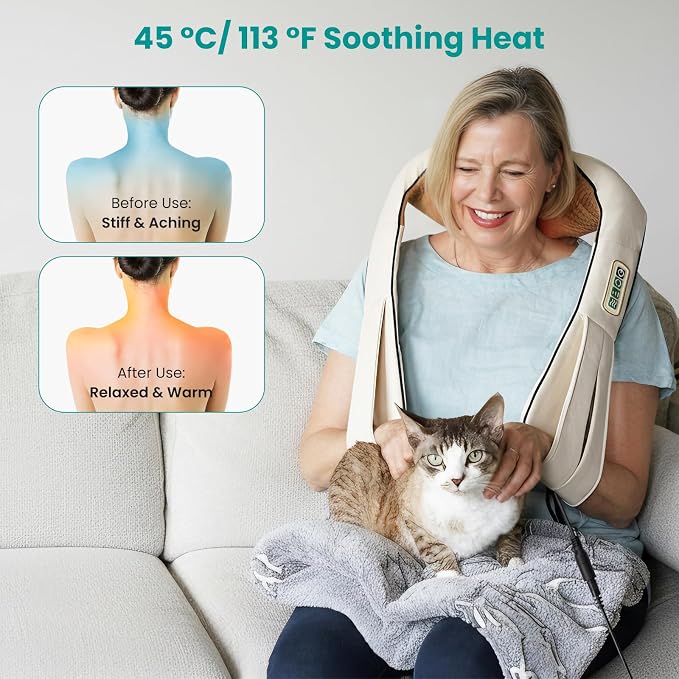 Nekteck Shiatsu Neck Massager with Heat for Pain Relief, NOT Cordless - Image 4