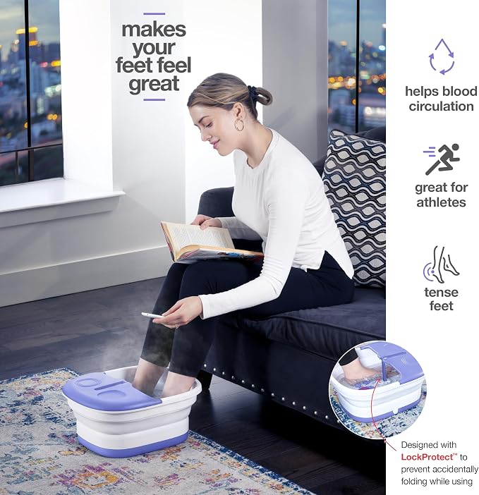 Medical king Foot Spa with Heat and Massage and Jets Includes A Remote Control A Pumice Stone Collapsible Foot Spa Massager with Heat and Massage Bubbles and Vibration - Image 3