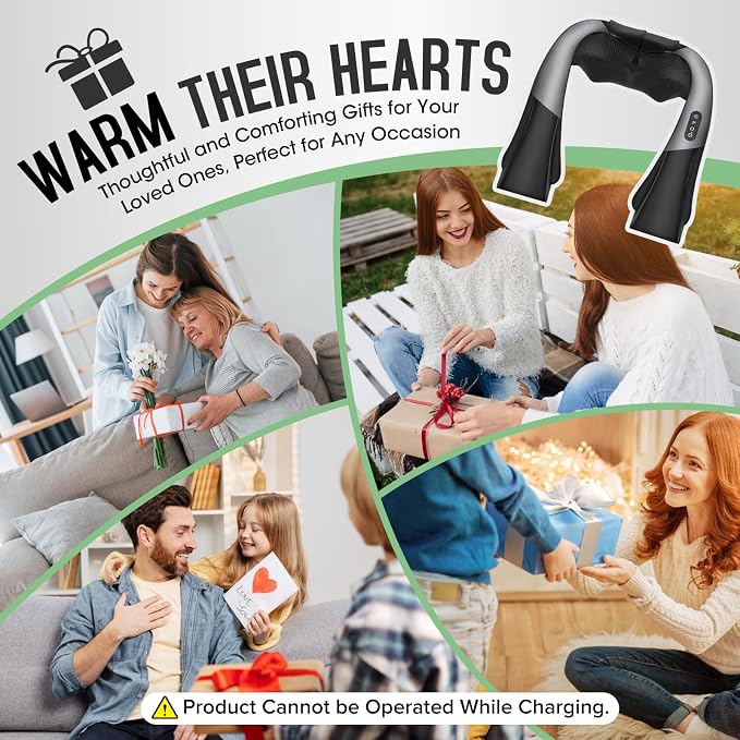 Cordless Shiatsu Neck and Shoulder Massager, Back Massager with Heat,Massage Deeper Tissue 4D Kneading Massage for Shoulder, Neck and Back, Use at Home, Office, Car - Gifts for Fathers Day Dad Gift - Image 7
