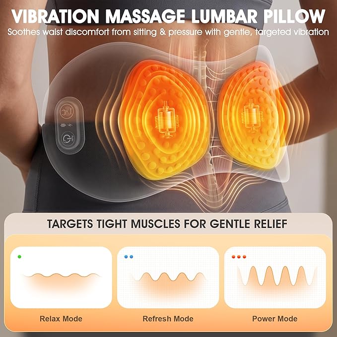 Rechargeable Lumbar Support Pillow, Triple Fusion Back Massager - Image 5