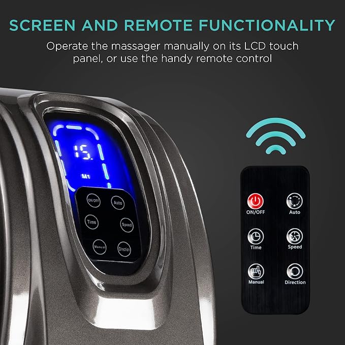 Best Choice Products Shiatsu Foot Massager for Pain Relief, Plantar Fasciitis, Neuropathy, Blood Circulation, Remote Control w/Compact Design - Gray - Image 2