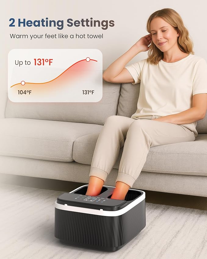 COMFIER Shiatsu Foot Massager with Heat for Neuropathy Plantar Fasciitis, Feet Massage Machine with Deep Kneading Rolling Compression and Remote Control - Image 3