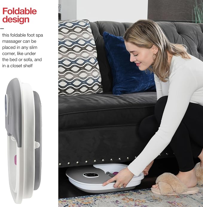 Medical king Foot Spa with Heat and Massage and Jets Includes A Remote Control A Pumice Stone Collapsible Foot Spa Massager with Heat and Massage Bubbles and Vibration - Image 6