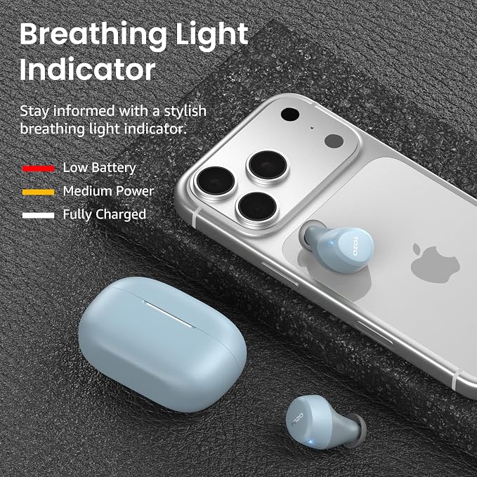 TOZO A1 Wireless Earbuds Bluetooth 5.3 Light Weight in Ear Headphones | IPX5 Waterproof,2 Mics for AI Calls,Immersive Premium Sound Bass Headset with Charging Case,32 EQ via App Blue - Image 7
