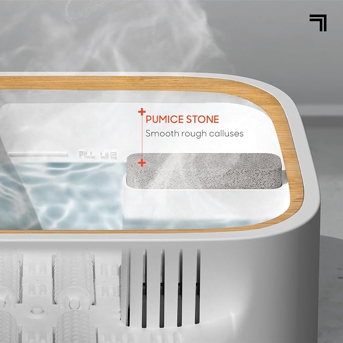 Sharper Image Spahaven Foot Bath Deluxe - Heat, Bubble Jets, Massage Rollers, Pumice Stone Foot Scrubber, Foot Soaking Tub, Feet Pedicure Tools, Callus Remover, Aesthetic Room Decor, Gift for Women - Image 5