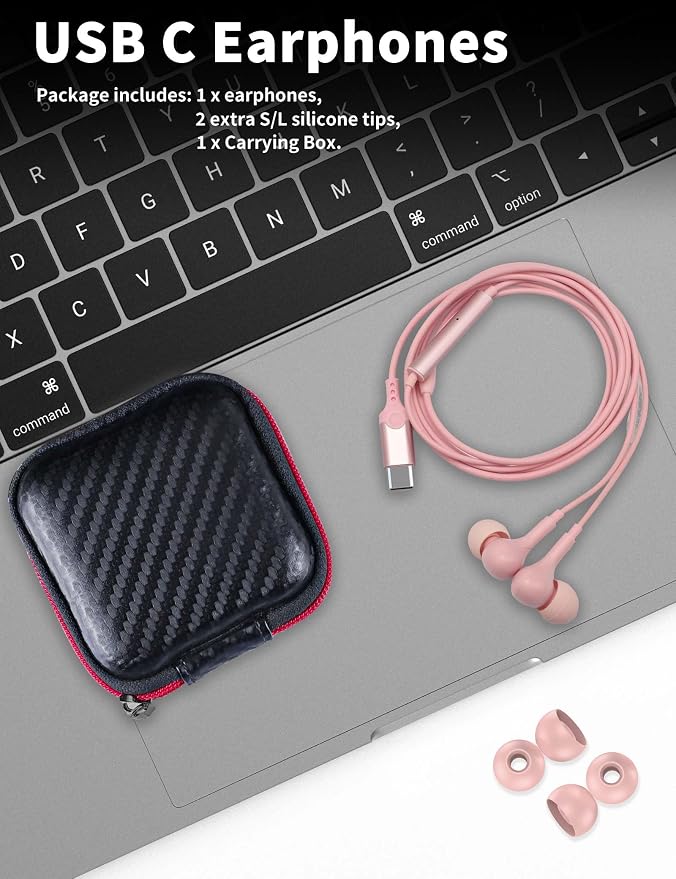 USB C Headphone for Samsung S26 S25 FE S24 A16 A17 Z Wired Earbuds Magnetic | in-Ear Type C Earphone with Microphone Volume Control Bass Stereo Noise Canceling for iPhone 17 Pro Max 16 16e 15 Pixel 10a 9 - Image 6
