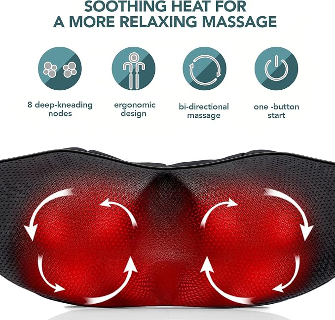 MagicMakers Electric Shiatsu Neck Massager with Heat - Pain Relief for Back, Shoulders & Feet - Gifts for Men, Women, Mom, Dad - From Daughter or Son - Ideal for Christmas, Mother's Day & Father's Day - Image 2