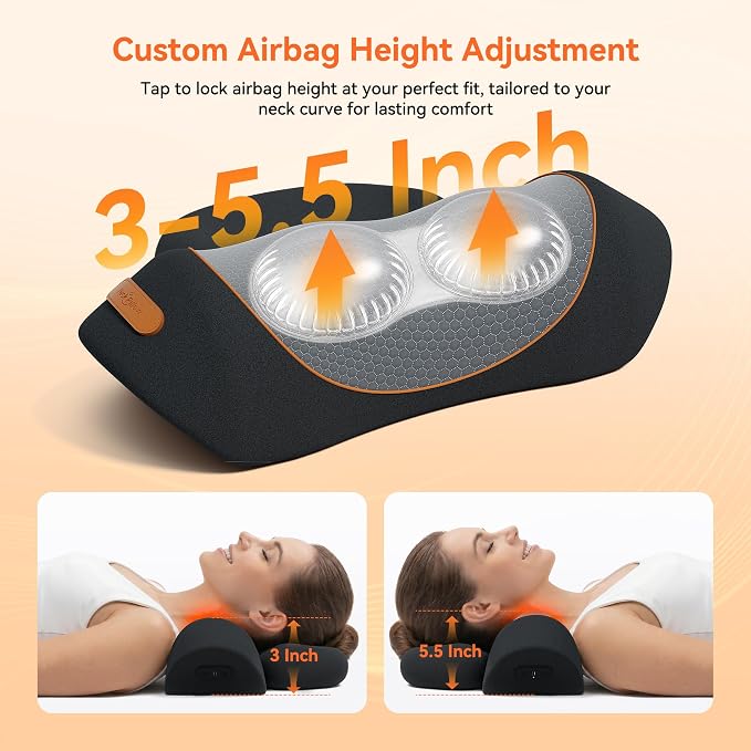 3 in-1 Cordless Neck Massager Pillow with Heat, Vibration & Traction - Image 3