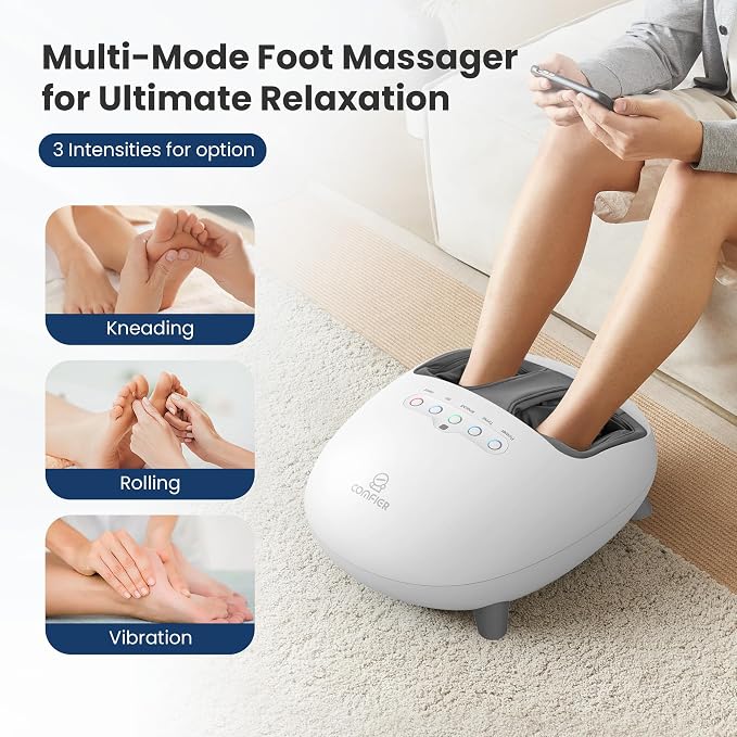 COMFIER Shiatsu Foot Massager with Heat, Kneading and Vibration Heated Foot Feet Massager for Neuropathy Plantar Fasciitis - Image 2