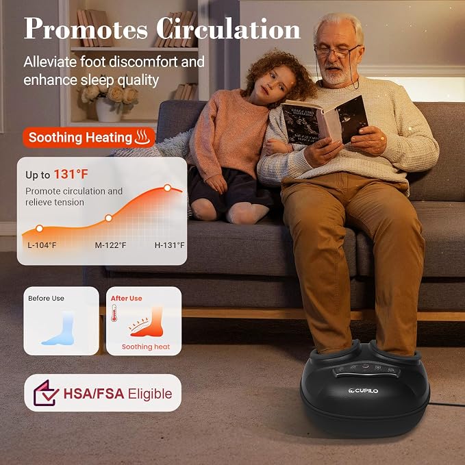 CuPiLo Shiatsu Foot Massager with Heat for Plantar Fasciitis and Neuropathy - Image 2