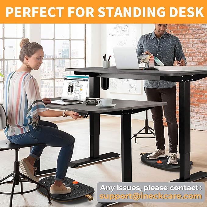 Trobing Standing Desk Mat Balance Board with Rollerball, Wooden Wobble Anti Fatigue Mat Balance Board for Standing Desk, Home Office Non-Slip Comfort Floor Mat to Relieve Foot, Knee, and Back Pain - Image 6