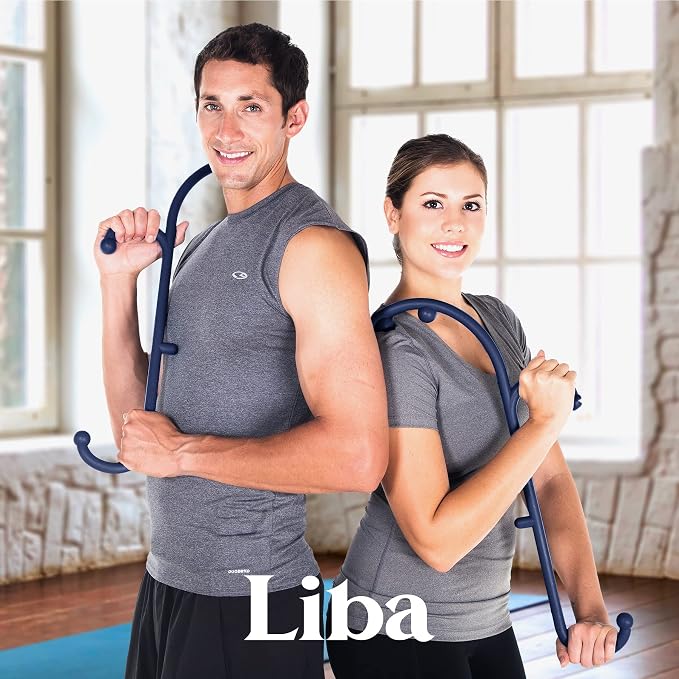 LiBa Back and Neck Massager Trigger Point Hook Therapy Tool Navy - Image 6