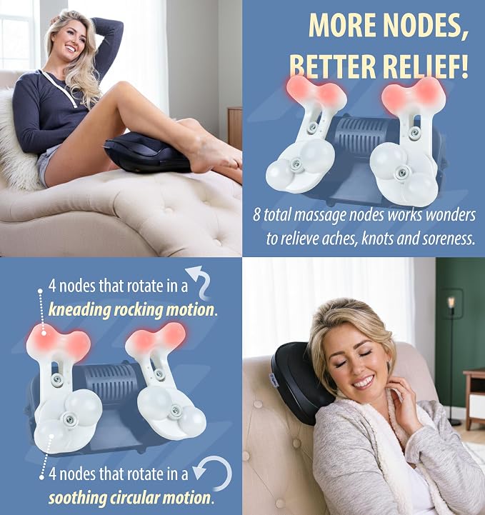 Zyllion ZMA-25 Back and Neck Massager with Heat for Pain Relief, Black - Image 6