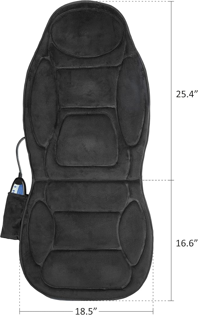 Snailax Vibration Massage Seat Cushion with Heat, Back Massager, Massage Chair Pad with 6 Vibrating Motors and 2 Heat Levels, Chair Massager for Home Office Use(Black) - Image 7