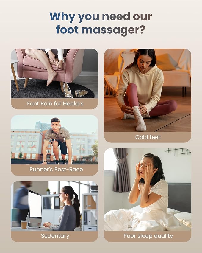 COMFIER Shiatsu Foot Massager with Heat for Neuropathy Plantar Fasciitis, Feet Massage Machine with Deep Kneading Rolling Compression and Remote Control - Image 7