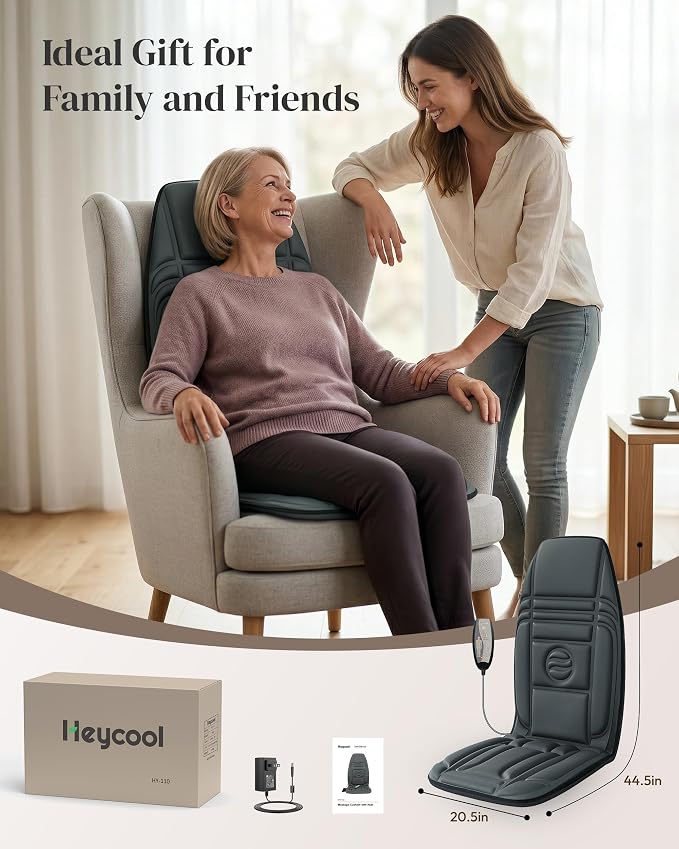 Heycool Back Massager for Chair, Massage Pad with Heat & Vibration - Image 7