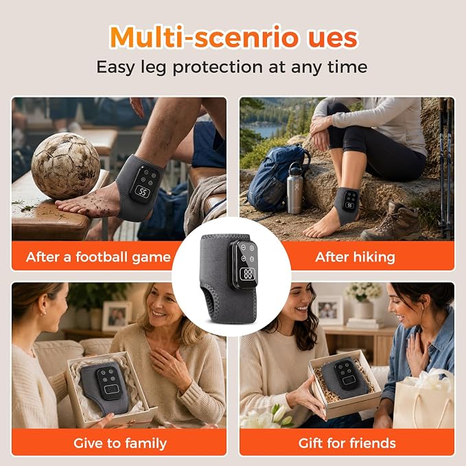 2PCS Foot Renew Massager for Neuropathy, 4-in-1 Cordless & Portable Foot and Ankle Massager for Heel, Arch & Ankle Relief, Foot Massager with 5 Vibration Mode & 5 Heat Levels, Ideal for Home & Travel - Image 9
