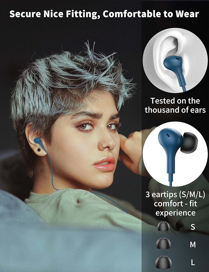USB C Headphone for Samsung S26 S25 FE S24 A16 A17 Z Wired Earbuds Magnetic | in-Ear Type C Earphone with Microphone Volume Control Bass Stereo Noise Canceling for iPhone 17 Pro Max 16 16e 15 Pixel 10a 9 - Image 4
