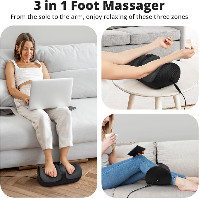 Medcursor Foot Massager with Heat - Foot and Calf Massager with Massage Roller, Deep Massage for Plantar Fasciitis, Pain Relief, Neuropathy, Relax for Home or Office Use (Not Cordless) - Image 3