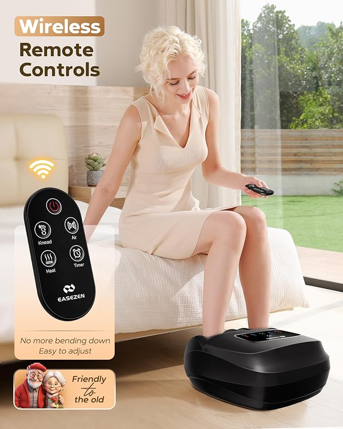 EaseZen Shiatsu Foot Massager Machine with Heat & Remote, 2026 Upgraded Deep Kneading, for Plantar Fasciitis, Neuropathy, FSA Eligible, Birthday Gifts for Women Mom Men Dad, Up to Foot Size 14 - Image 6
