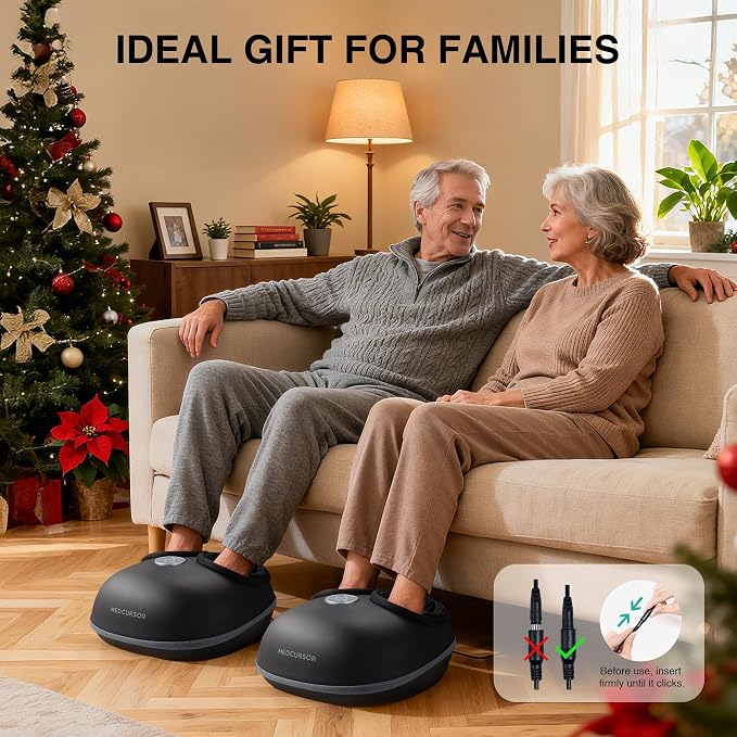 Medcursor Foot Massager with Heat - 2026 Upgraded Shiatsu Deep Kneading Machine, Multi Air Compression Intensity, Smart APP Mobile Remote Control, Feet Massage for Mom Women - Image 7