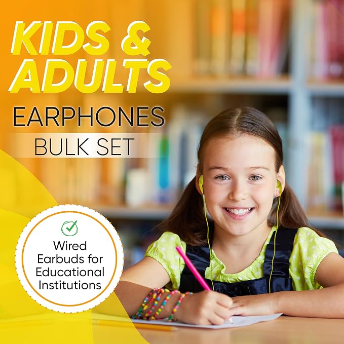 20 Pack Bulk Wired Earphones, In Ear Earbud Headphones with 3.5mm Jack, 4ft Tangle Free Cable, Comfortable Fit, Affordable and Cost Effective, Ideal for School Classroom Testing Students, Mix - Image 2