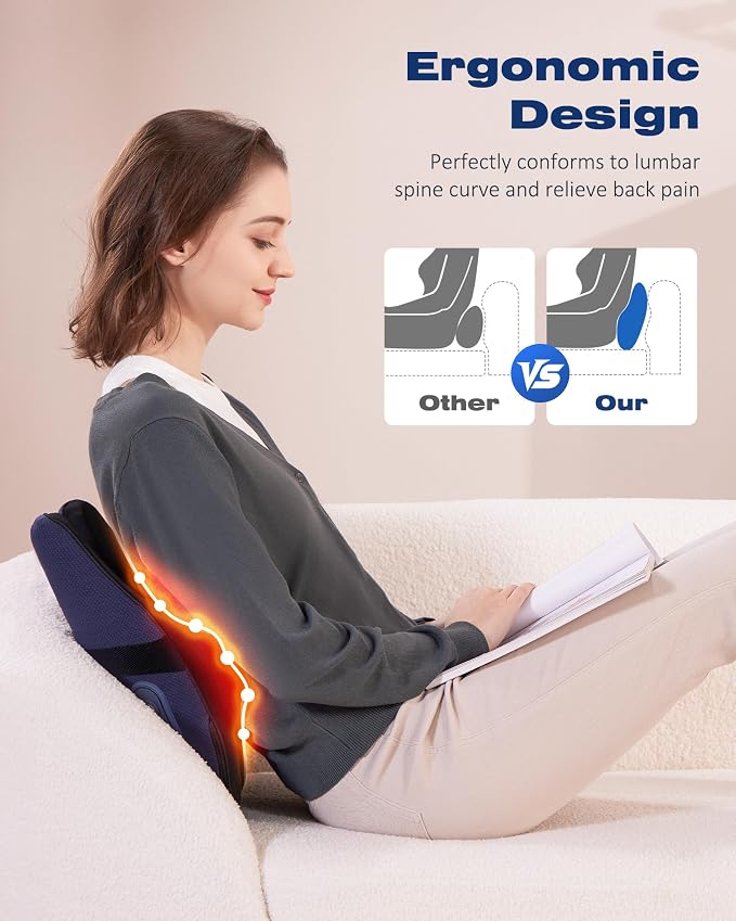 Shiatsu Neck and Back Massager with Heat, Neck and Shoulder Massagers, Deep Tissue Kneading Massage Pillow for Lower Back, Shoulder, Leg Muscle Pain Relief, Relax Christmas Gift for Woman Man Dad Mom - Image 3
