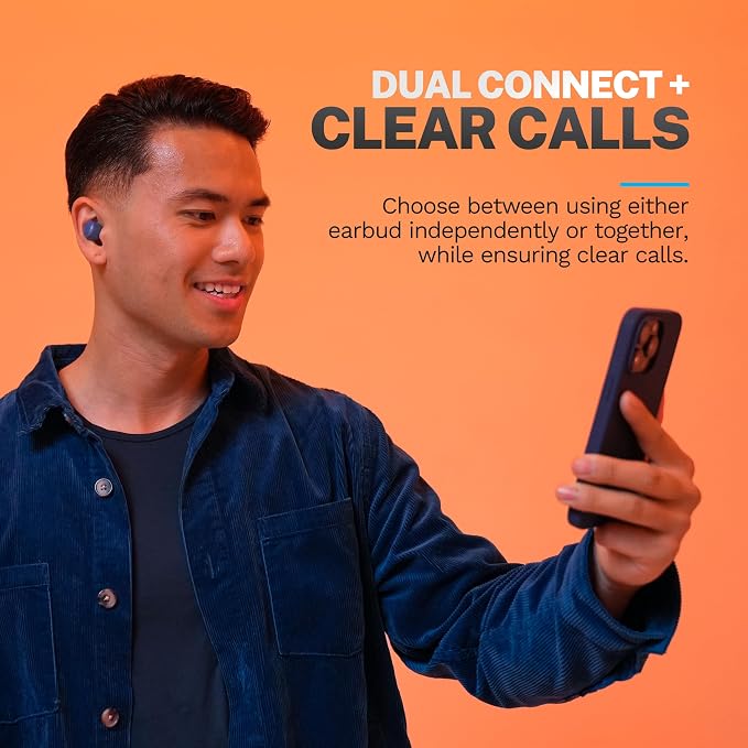 JLab Go Air Pop+ True Wireless Earbuds, in Ear Headphones, Bluetooth Earphones, 35H Playtime Ear Buds, Bluetooth Earbuds with Microphone, USB-C Charging Case, Dual Connect, EQ3 Sound, Navy Blue | Bluetooth Earbuds, In Ear Wireless with Microphone, Char... - Image 5