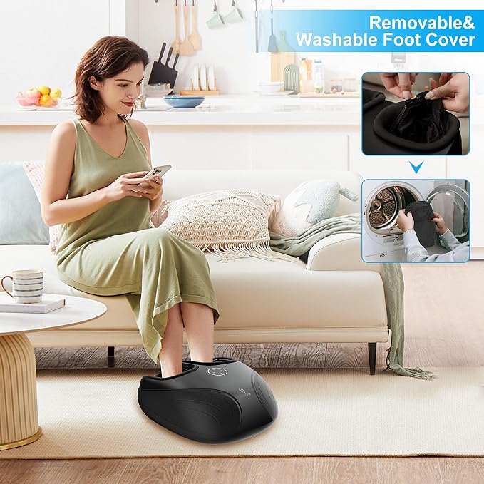 COMFIER Shiatsu Feet Massager Machine,Birthday Gifts for Men&Women,Foot Massager with Heat,Kneading Rolling Compression for Plantar Fasciitis,Neuropathy Fits up to Men Size 12, for Home Office Use - Image 6