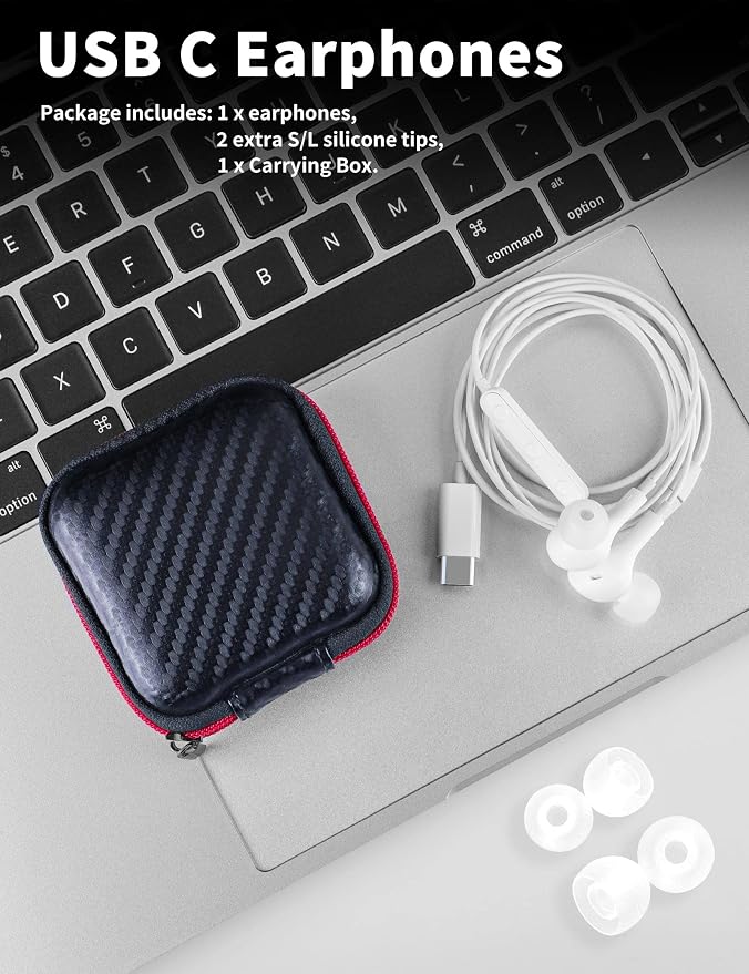 USB C Headphone for Samsung S26 S25 FE S24 A16 A17 Z Wired Earbuds Magnetic | in-Ear Type C Earphone with Microphone Volume Control Bass Stereo Noise Canceling for iPhone 17 Pro Max 16 16e 15 Pixel 10a 9 - Image 6