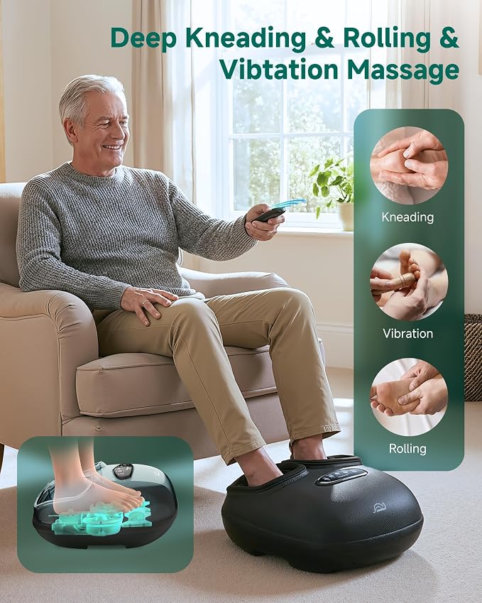 Snailax Foot Massager with Heat Compression Vibration Shiatsu, Foot Pain - Image 2