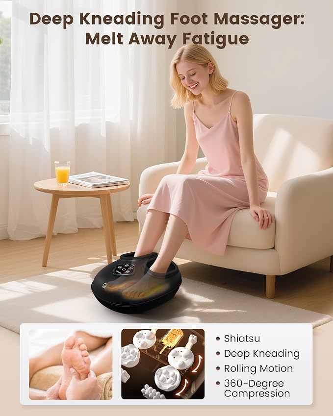 COMFIER Foot Massager with Heat & Compression, Deep Kneading & Rolling Massage for Tired Feet, Fits Up to Size 14, Adjustable Intensity, Spa-Like Relaxation Gift for Mom, Mothers Day - Image 2